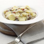 Gluten-Free & Dairy-Free Gnocchi with Mushroom and Pancetta Sauce