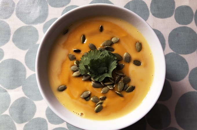 gluten-free & dairy-free carrot & sweet potato soup