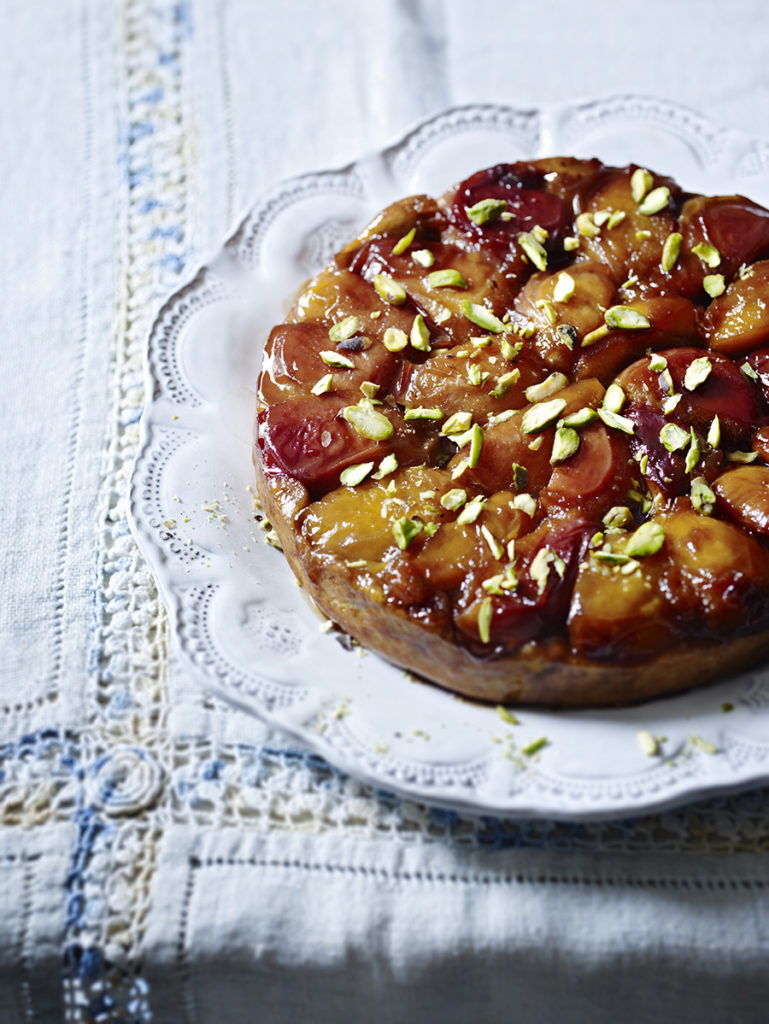 Gluten Free & Dairy Free Peach & Pistachio Tarte Tatin